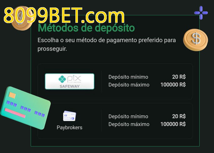 O cassino 8099BET.combet oferece uma grande variedade de métodos de pagamento